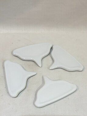 Set of 4 White Porcelain Cheese Markers New in Box by REVOL France